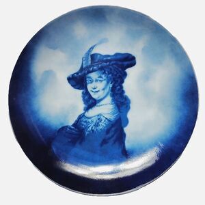 Saskia of Rembrandt Delft Plate Gallerie Dresden Rosenthal Germany Cobalt Blue